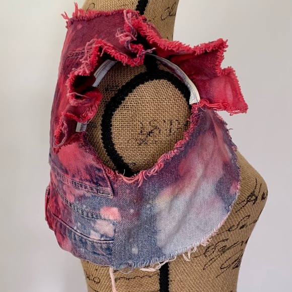 New York Couture Tie Dye Bleached Denim Bolero - Picture 5 of 7